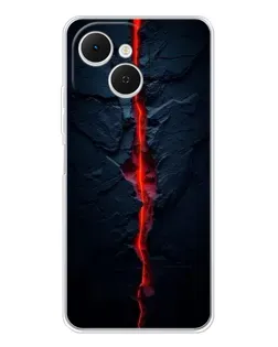 Чехол для TECNO Spark 40C с картинкой «Kрасная лавовая трещина»