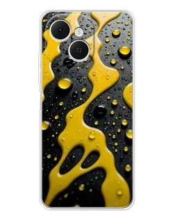 Чехол для TECNO Spark 40C с картинкой «Жидкое желтое золото»