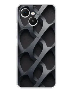 Чехол для TECNO Spark 40C с картинкой «Объемное серое плетение»