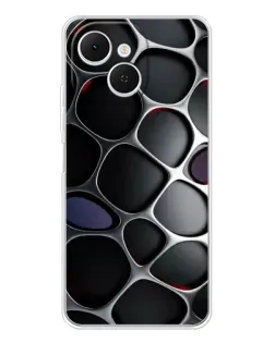 Чехол для TECNO Spark 40C с картинкой «Объемная темная решетка»