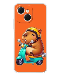 Чохол для TECNO Spark 40C з картинкою «Капібара на скутері»
