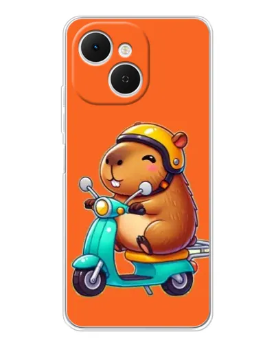 Чохол для TECNO Spark 40C з картинкою «Капібара на скутері» Чохол для TECNO Spark 40C з картинкою «Капібара на скутері»