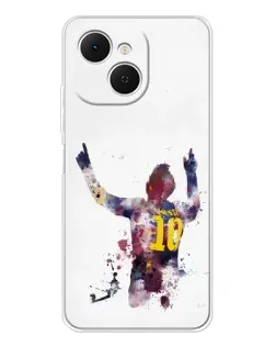 Чехол для TECNO Spark 40C с картинкой «Акварельный Месси Барселона»