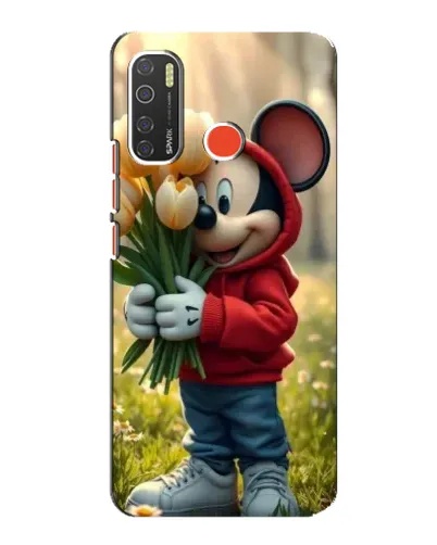 Чехол для TECNO Spark 5 Pro с картинкой «Микки с тюльпанами»