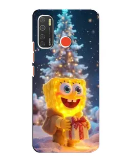 Чехол для TECNO Spark 5 Pro с картинкой «Рождественский Спанч Боб»