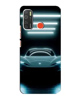 Чохол для TECNO Spark 5 Pro з картинкою «Tesla в неоні»