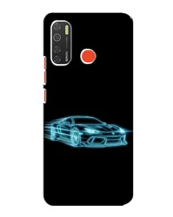 Чехол для TECNO Spark 5 Pro с картинкой «Неоновый контур Lamborghini»