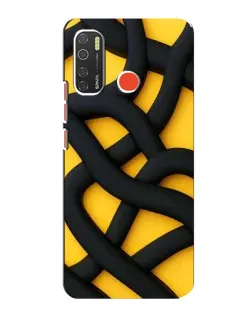 Чехол для TECNO Spark 5 Pro с картинкой «Черное желтое переплетение»