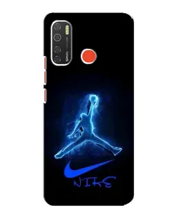 Чехол для TECNO Spark 5 с картинкой «Jordan Neon Blue»