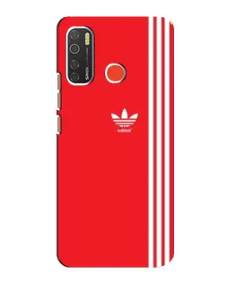 Чехол для TECNO Spark 5 с картинкой «Красный минимализм Adidas»