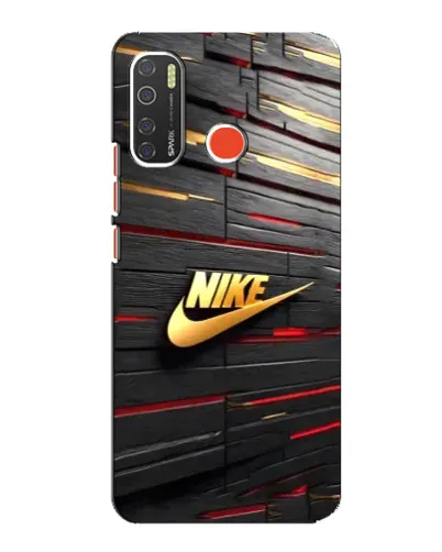 Чехол для TECNO Spark 5 с картинкой «Золотой Nike на металле»
