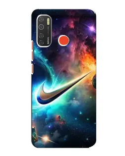 Чехол для TECNO Spark 5 с картинкой «Космический Nike Swoosh»