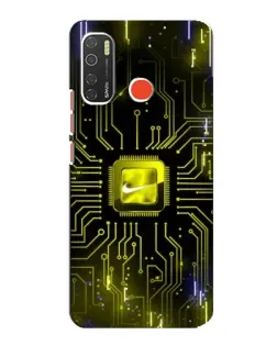 Чехол для TECNO Spark 5 с картинкой «Nike — золотая искра»