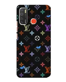 Чехол для TECNO Spark 5 с картинкой «Цветная монограмма LV»