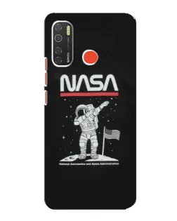 Чехол для TECNO Spark 5 с картинкой «NASA — шагаем по Луне»