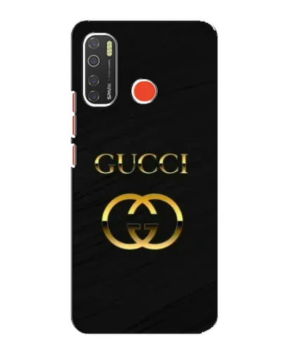 Чехол для TECNO Spark 5 с картинкой «Золотой логотип Gucci»