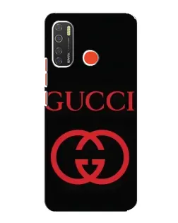 Чехол для TECNO Spark 5 с картинкой «Gucci — красный логотип»