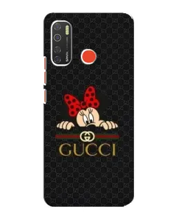 Чехол для TECNO Spark 5 с картинкой «Минни Маус Gucci — черный»