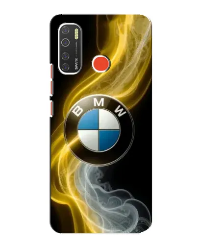 Чехол для TECNO Spark 5 с картинкой «Золотистый дым BMW»