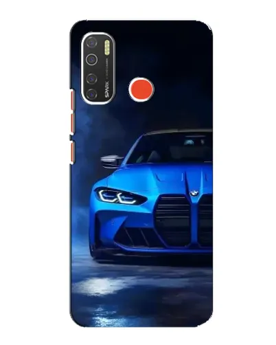 Чехол для TECNO Spark 5 с картинкой «Голубая BMW M4»