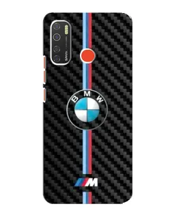 Чехол для TECNO Spark 5 с картинкой «Эмблема BMW и карбон»