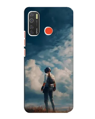 Чохол для TECNO Spark 5 з картинкою «Герой PUBG на скелі»