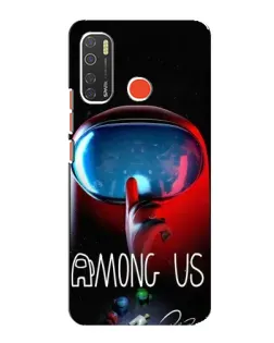 Чохол для TECNO Spark 5 з картинкою «Червоний імпостер — макро»