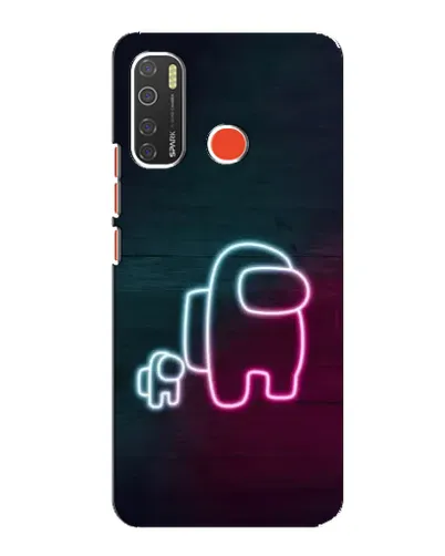 Чехол для TECNO Spark 5 с картинкой «Among Us неон-арт»