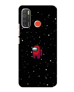 Чехол для TECNO Spark 5 с картинкой «Красный Among Us»