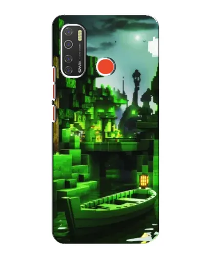 Чехол для TECNO Spark 5 с картинкой «Minecraft лесной пейзаж»