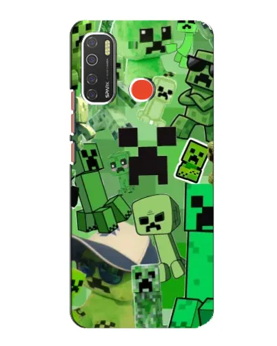 Чехол для TECNO Spark 5 с картинкой «Криперы Minecraft»