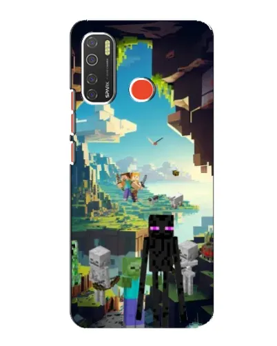 Чехол для TECNO Spark 5 с картинкой «Эндермен в лесу»