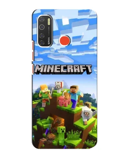 Чехол для TECNO Spark 5 с картинкой «Minecraft классический мир»