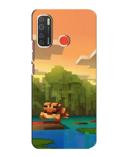 Чехол для TECNO Spark 5 с картинкой «Майнкрафт закат солнца»