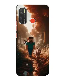 Чехол для TECNO Spark 5 с картинкой «Стив в лесу»