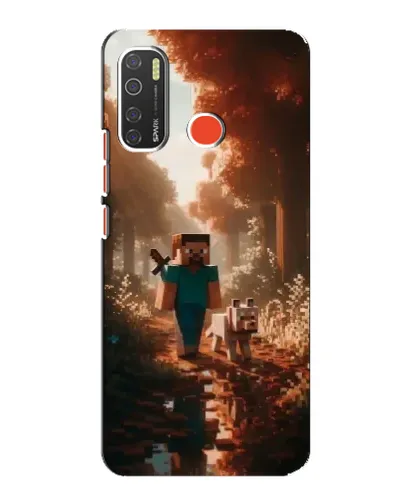 Чехол для TECNO Spark 5 с картинкой «Стив в лесу»