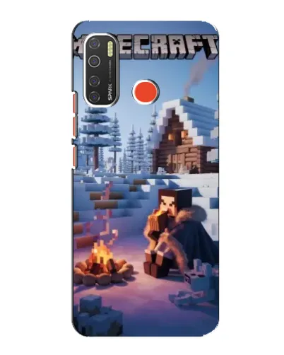 Чехол для TECNO Spark 5 с картинкой «Зимний Minecraft»