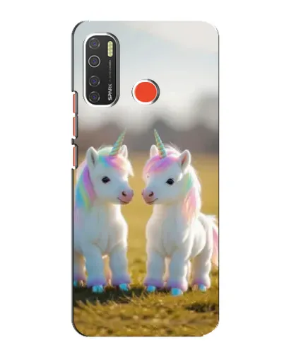 Чехол для TECNO Spark 5 с картинкой «Пара единорогов»