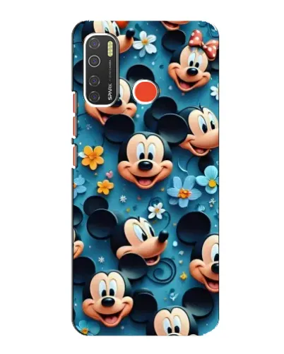 Чехол для TECNO Spark 5 с картинкой «Паттерн Микки и Минни»