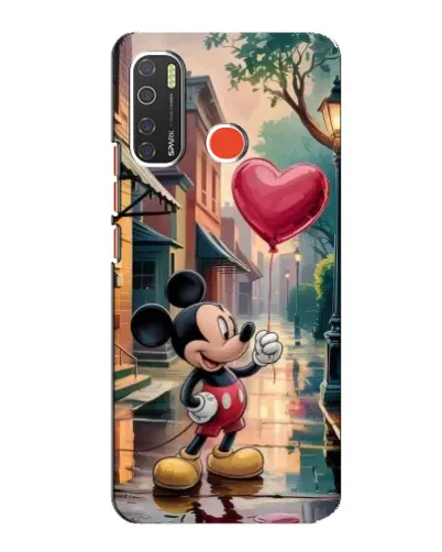 Чехол для TECNO Spark 5 с картинкой «Микки и шарик-сердце»