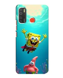 Чехол для TECNO Spark 5 с картинкой «Спанч Боб под водой»