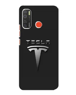 Чехол для TECNO Spark 5 с картинкой «Стальной логотип Tesla»