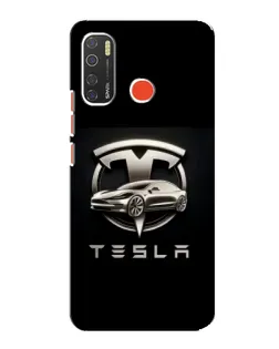 Чехол для TECNO Spark 5 с картинкой «Tesla — серебристое авто»