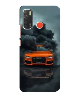 Чехол для TECNO Spark 5 с картинкой «Audi в облаках дыма»