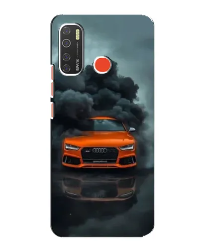 Чехол для TECNO Spark 5 с картинкой «Audi в облаках дыма»