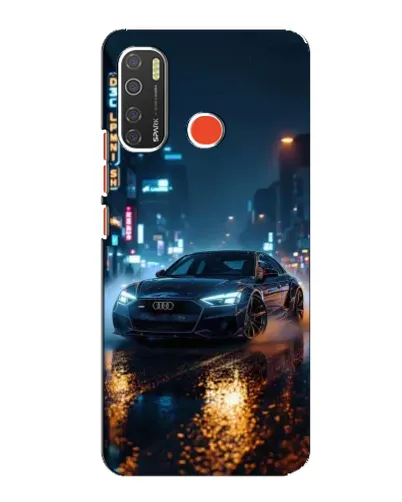 Чехол для TECNO Spark 5 с картинкой «Ночной город и Audi»