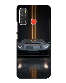 Чехол для TECNO Spark 5 с картинкой «Lamborghini золотые линии»