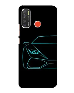 Чехол для TECNO Spark 5 с картинкой «Голубой силуэт Lamborghini»