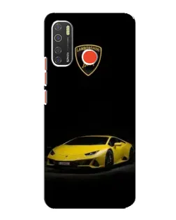 Чехол для TECNO Spark 5 с картинкой «Lamborghini желтый акцент»