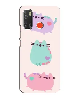 Чехол для TECNO Spark 5 с картинкой «Pusheen трио»